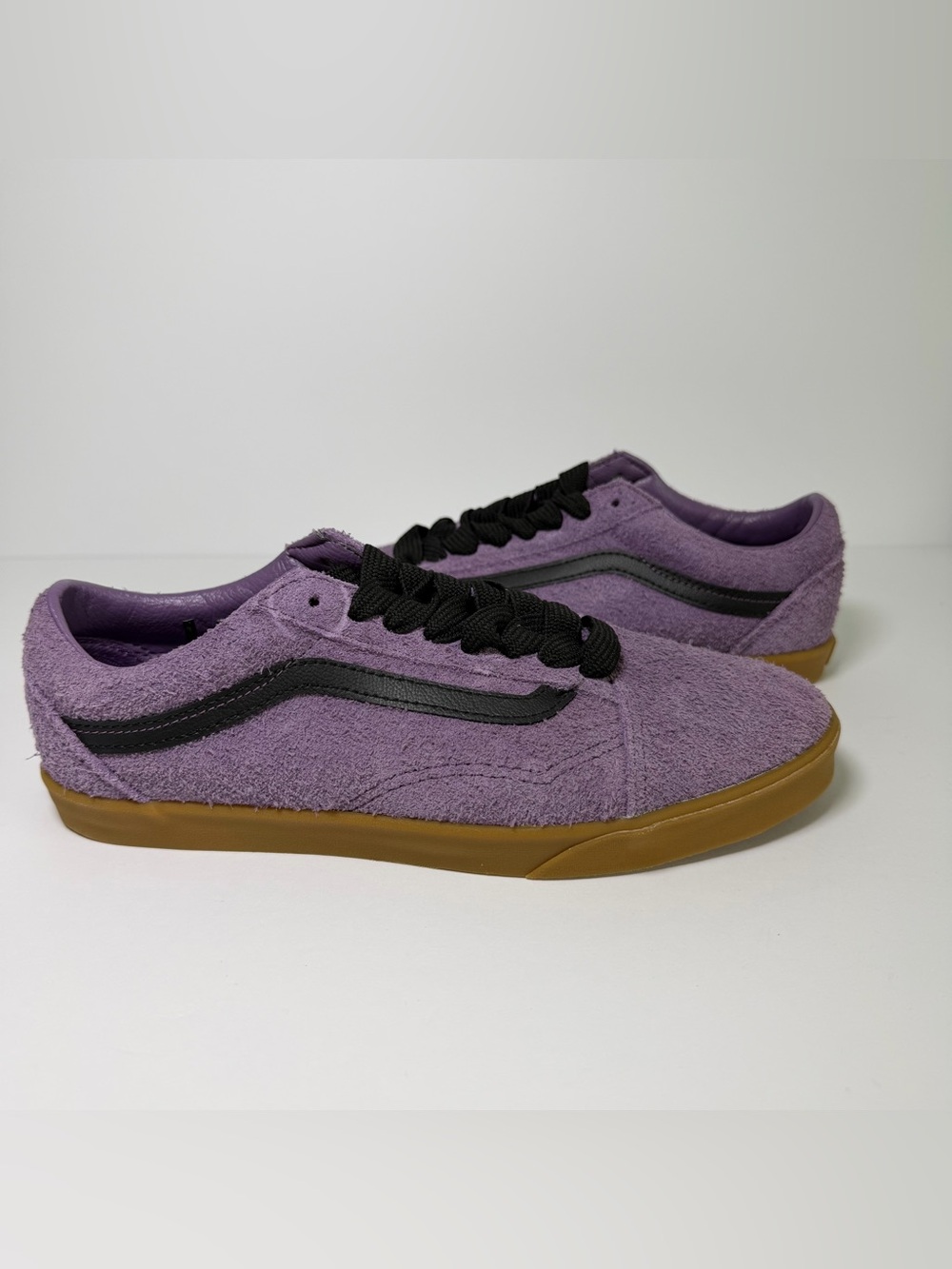 Vans Womens Size 8.5 Old Skool Hairy Suede Grape Jam Lowpro Sneaker Shoes
